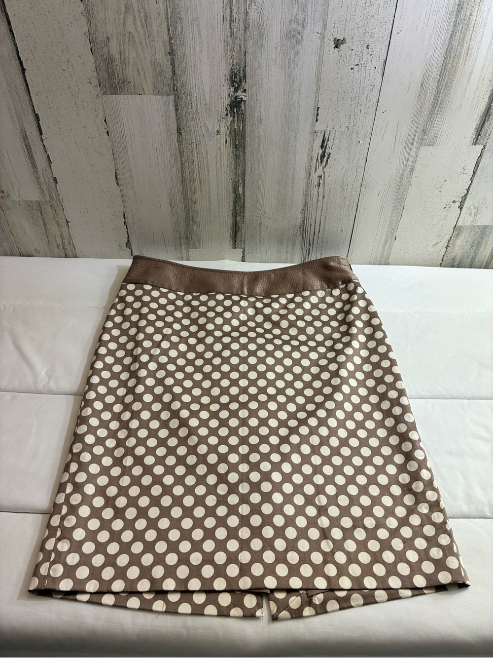 The Limited Brown and Cream Polka Dot Pencil Skirt